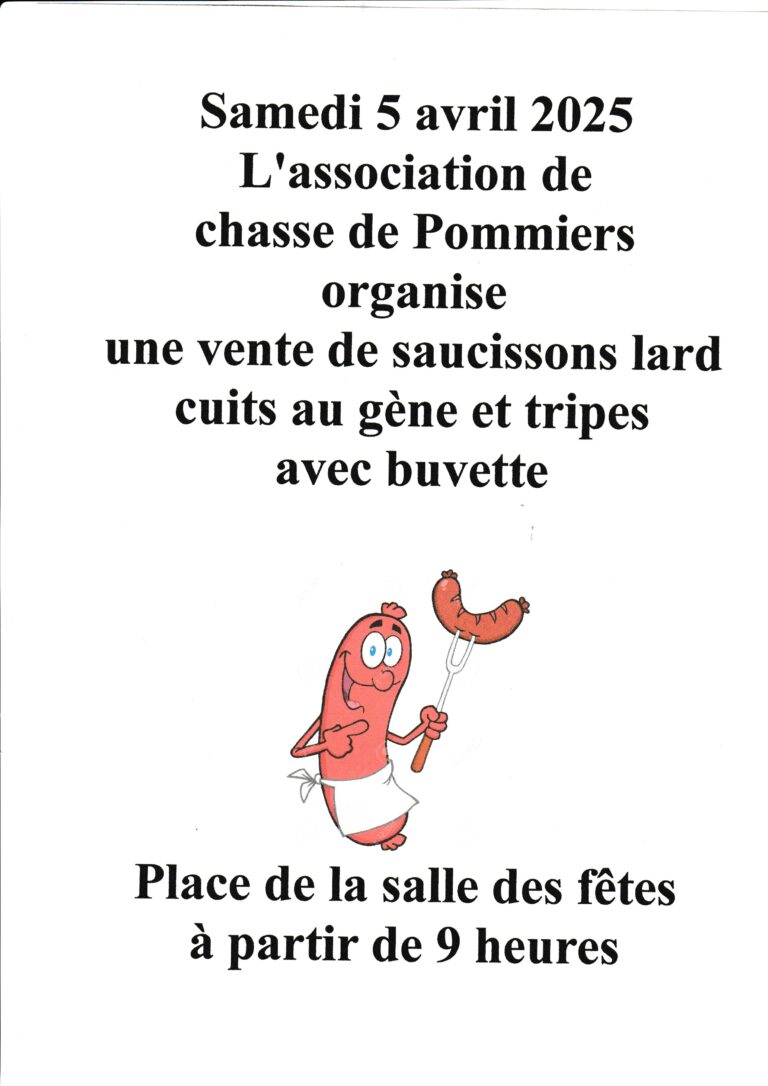 vente saucisson chasse 5 avril