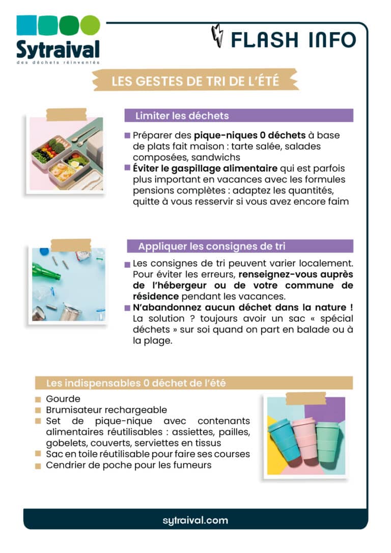 Flash info Gestes de tri de l'été