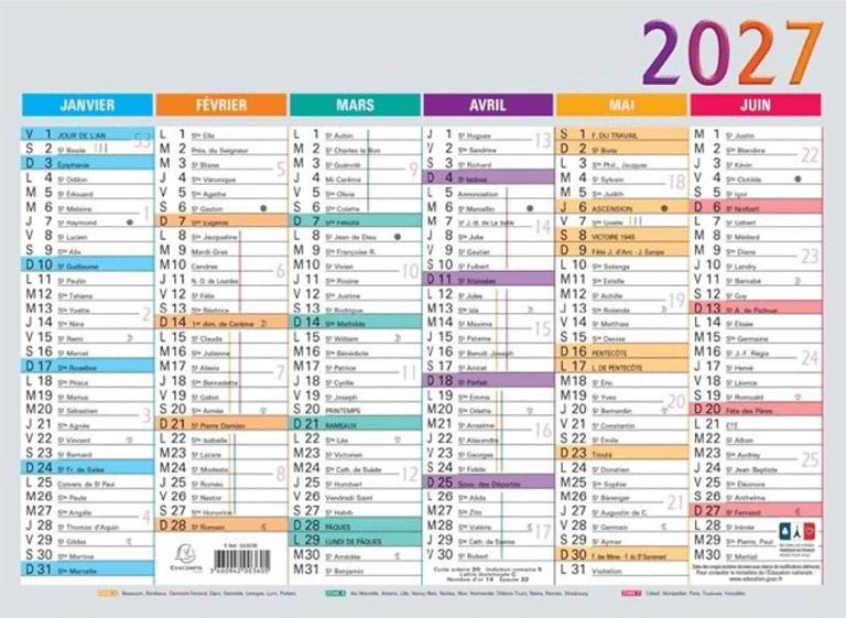 calendrier 2027